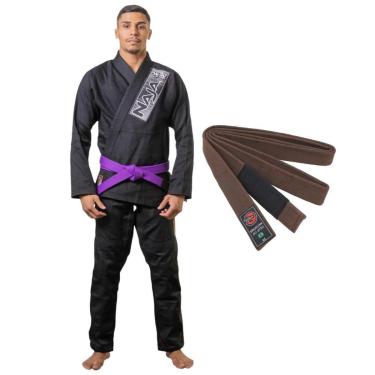 Imagem de Kimono Jiu Jitsu Adulto Trançado Training Brave Dark Naja Com Faixa-Unissex