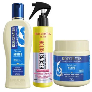 Imagem de Shampoo e Máscara Neutro 250ml + Reconstrutor Bio Extratus - NEUSHBC25