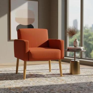 Imagem de Poltrona Hope Decorativa Confortável Para Sala Quarto Recepção Tecido 