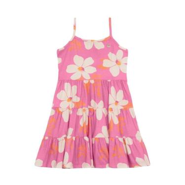 Imagem de Vestido infantil menina de flores colorido Brandili -Rosa-Feminino