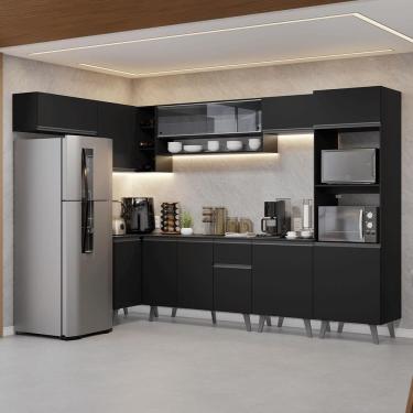 Imagem de Armário de Cozinha Completa de Canto 465 cm Preto Nice Madesa 05