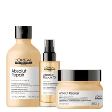 Imagem de Kit L'Oréal Professionnel Serie Expert Absolut Repair Gold Quinoa Protein Shine (3 Produtos)