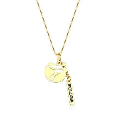 Imagem de Colar de Profissão Biologia Folheado a Ouro 18k - Maise Joias