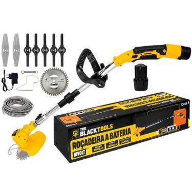 Imagem de Roçadeira Aparador Grama A Bateria 21v 750w Com Acessórios - The Black