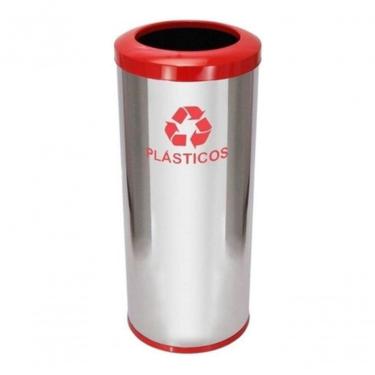 Imagem de Lixeira em Inox com Aro Aço Inox Abertura Manual Resistente para Cozinha e Escritório Inox