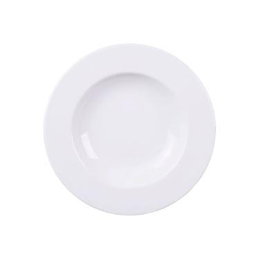 Imagem de Kit Conjunto de Pratos Fundos Elena 12 Peças Porcelana liso-sólido para Sopa e Lanche B...