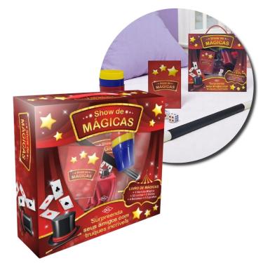 Imagem de Kit de Mágicas Kit Show com Varinha Baralho Dados Bolinhas Copinhos e Livro para Truques de Ilusionismo Utimix