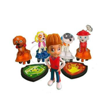 Imagem de Kit 5 Bonecos Brinquedos Patrulha Canina com 4 Skates para Brincar Colecionar e Decorar Festas Infantis Smart Bracelet