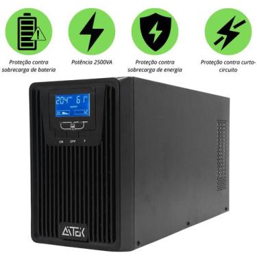 Imagem de NoBreak Senoidal Puro 2500VA 220V AITEK ANBOL2500P  1800W, Monofásico,