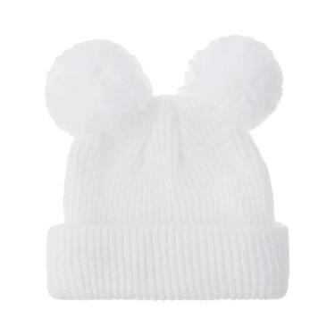 Imagem de Gorro De Tricô Com Pom Pom Para Bebês Recém-Nascidos (Meninos E Menina