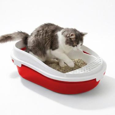 Imagem de Bandeja Sanitária Aberta Higiênica Gato Com Peneira Borda Removível An