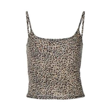 Imagem de Camisola Feminina Sexy Com Estampa De Leopardo, Top Cropped, Verão, Pr