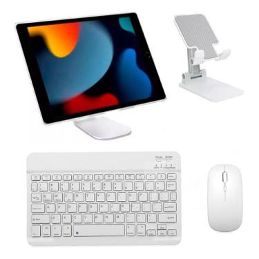 Imagem de Kit Compatível com iPad Teclado Mouse Capa Suporte Película E Caneta -