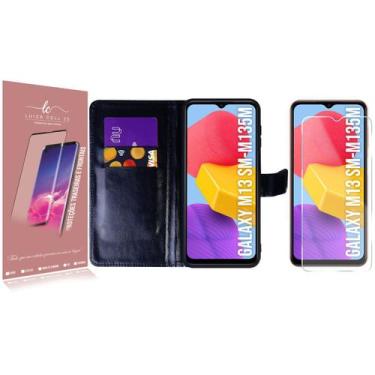Imagem de Capa Case Flip Carteira + 2 Pelicula Vidro Compativel Galaxy M13 M135M