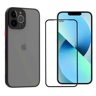 Imagem de Capa Case Translucida Fosca Resistente E Pelicula 9D Para iPhone 16 Pr