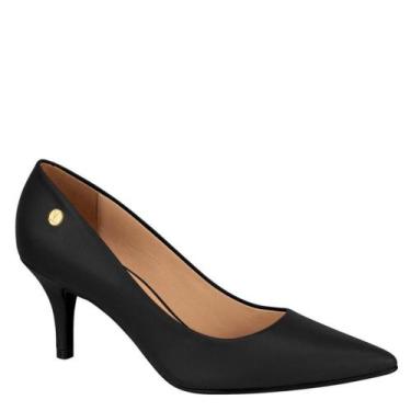 Imagem de Sapato Feminino Scarpin Salto Baixo Vizzano Glitter 1185.702, Preto pe