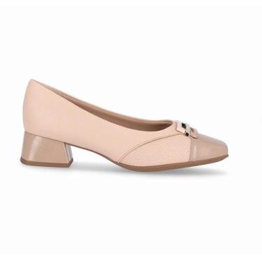 Imagem de Sapato Scarpin Salto Grosso Piccadilly 160097 Feminino, Nude claro, 38