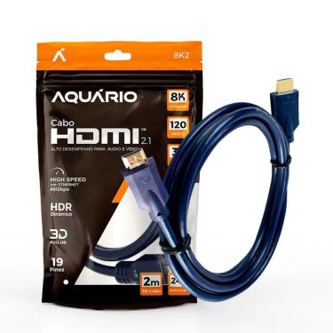 Imagem de Cabo Hdmi 2.1 8k2 2m Macho X Macho 8K 120Hz 48Gbps Ultra Hd com Arc Aquário
