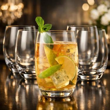Imagem de Jogo com 6 Copos de Vidro Havanna 475ml Design Elegante e Resistente para Suco Água Ref...