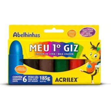 Imagem de Giz de Cera Acrilex Meu Primeiro Giz 06 Cores