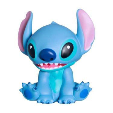 Imagem de Cofre Stitch Em Vinil Boneco Disney Cofrinho Decorativo 19Cm - ZC, Azu