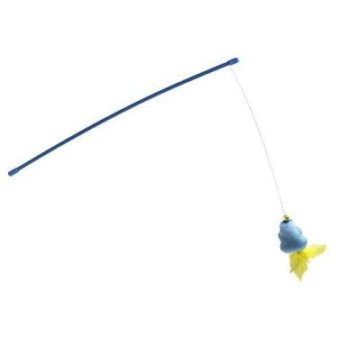 Imagem de Brinquedo Varetinha Para Gatos Pelúcia Pena e Guizo 40cm - 3 un - SAVA