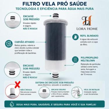 Imagem de Filtro Refil Vela Carvão Ativado Universal de Pressão Para Torneiras C