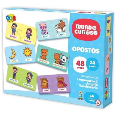 Imagem de Brinquedo Pedagógico Opostos 48 Peças de Encaixe Atóxico para Crianças a Partir de 2 Anos GGB Plast