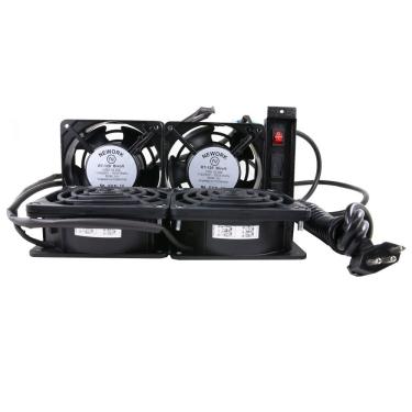 Imagem de Kit Ventilador para Rack Piso com 4 Coolers Preto com Chave Seletora 110V 220V Max Eletron