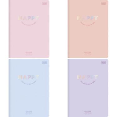 Imagem de Agenda Planner Tilibra Happy Grampeado Miolo Decorado 178x254mm 20 Folhas Tons Pastel