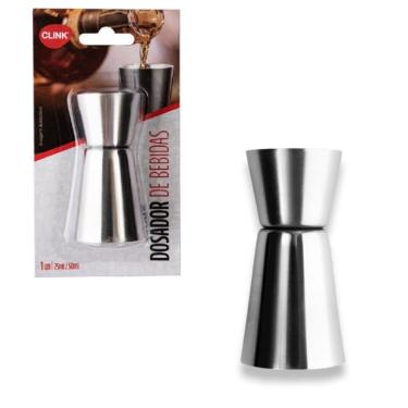 Imagem de Dosador de Bebidas Duplo R5441 Aço Inox 25ML e 50ML Alto Brilho para Drinks Inox Clink