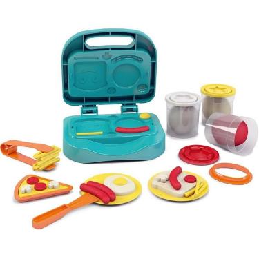Imagem de Massa de Modelar Criativa Grill Kit com 7 Peças Atóxica para Crianças Dismat Brinquedos