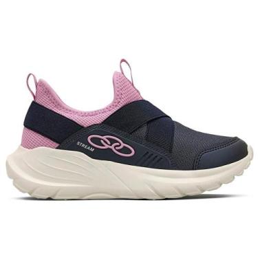 Imagem de Tênis Infantil Menina Run Olympikus Stream 253, 28, Azul, Rosa