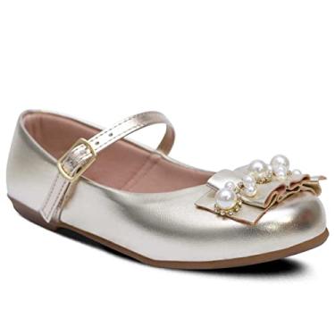 Imagem de Sapatilha Popidi Infantil Feminina Perola Sanfonado 02.24J (Dourado, BR, Criança de 9 a 12 anos, Numérico, 35)