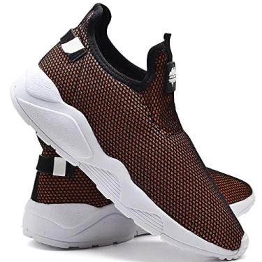 Imagem de Tênis Meia Masculino Nylon Elástico Confortável Dia a Dia Laranja 42