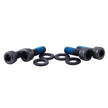 Imagem de Simhoa 4 peças, adaptador de montagem de freio de disco de bicicleta parafusos de aço fixos com arruelas - preto, M6 x 18 mm
