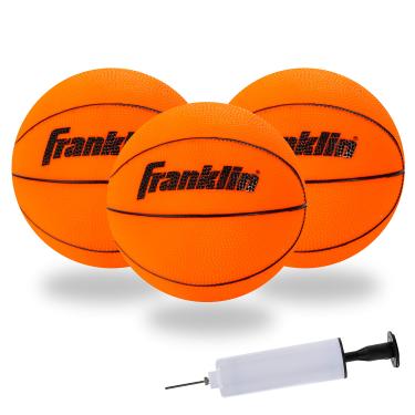 Imagem de Franklin Sports Mini bolas de basquete para ambientes internos – Pacote com 3 – Aprovada pela Slam Dunk – Bolas de basquete de substituição para sala de jogos – Bomba incluída