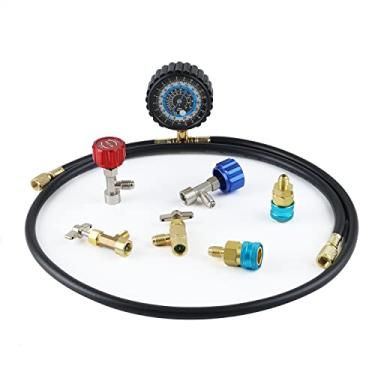 Imagem de Lichamp Kit de recarga de geladeira Freon R134a R1234yf, mangueira de carga CA com medidor, 123452