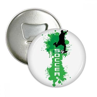 Imagem de Abridor de garrafas com ímã de geladeira com texto de futebol futebol e futebol esportivo emblema multifuncional