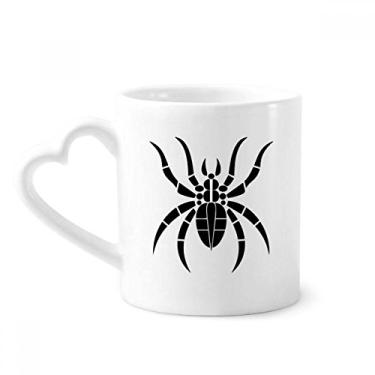 Imagem de Caneca com ilustração preta de inseto com estampa de aranha caneca de café cerâmica copo de coração de vidro