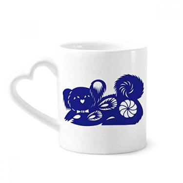 Imagem de Ano do cão animal China zodíaco padrão caneca café cerâmica copo de coração de vidro