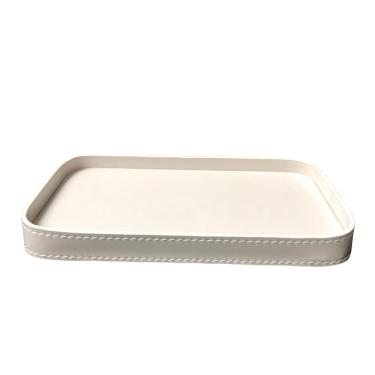 Imagem de Bandeja em Couro Off White - 25x16 cm