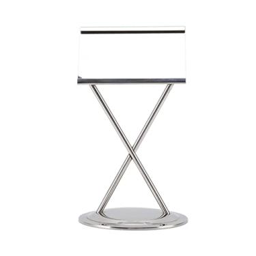 Imagem de Suporte de cartão de mesa de aço inoxidável, suporte de placa de mesa durável e estável, suporte de cartão de nome para reunião de festa de escritório (# 1)