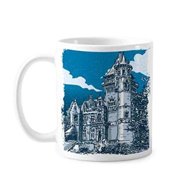 Imagem de Old Castle Medieval Knights of Europe Caneca com emblema de cerâmica e café de porcelana