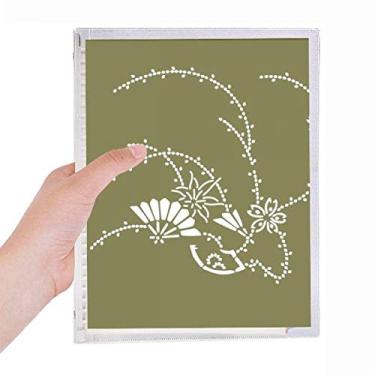 Imagem de Caderno de folhas soltas com estampa de cultura japonesa e flores verdes