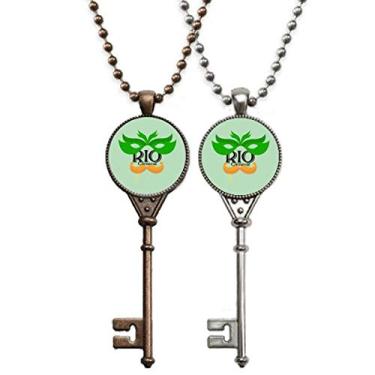 Imagem de OFFbb-USA Rio Brasil Carnaval Beard Key Necklace Pendant Jewelry Couple Decoration