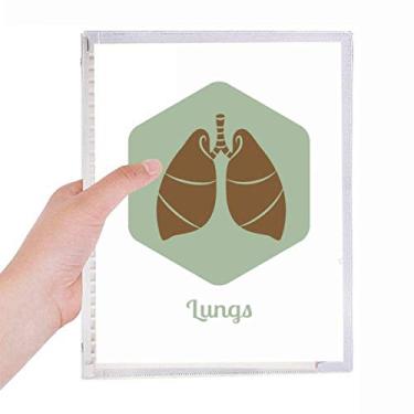 Imagem de Caderno de órgãos pulmões para órgãos corporais, diário de folhas soltas recarregável