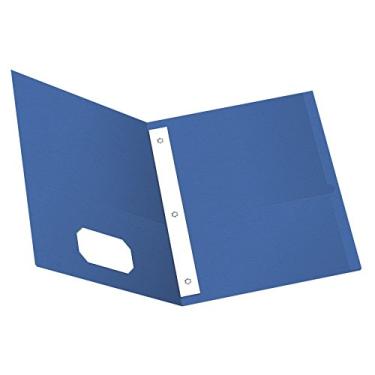 Imagem de Oxford Pastas de bolso duplo com fixadores, tamanho carta, azul royal, 25 por caixa (57712)