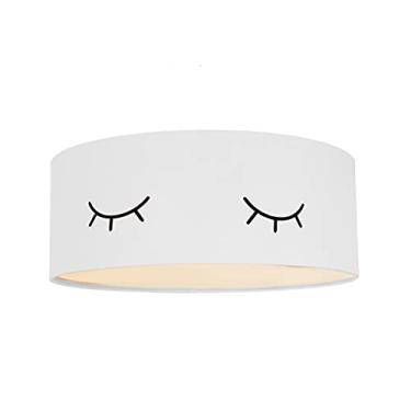 Imagem de Luminária Plafon Infantil Olhinho Cúpula 50x15 2E27 Cor: Rosa bebê