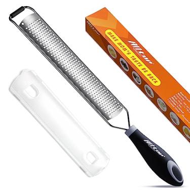 Imagem de ALLTOP Raspador de limão, ralador de alimentos de aço inoxidável portátil, ferramenta profissional de cozinha para queijo, parmesão, vegetal, gengibre, alho, noz-moscada, cítrico, limão, laranja, chocolate, frutas - triturador fino